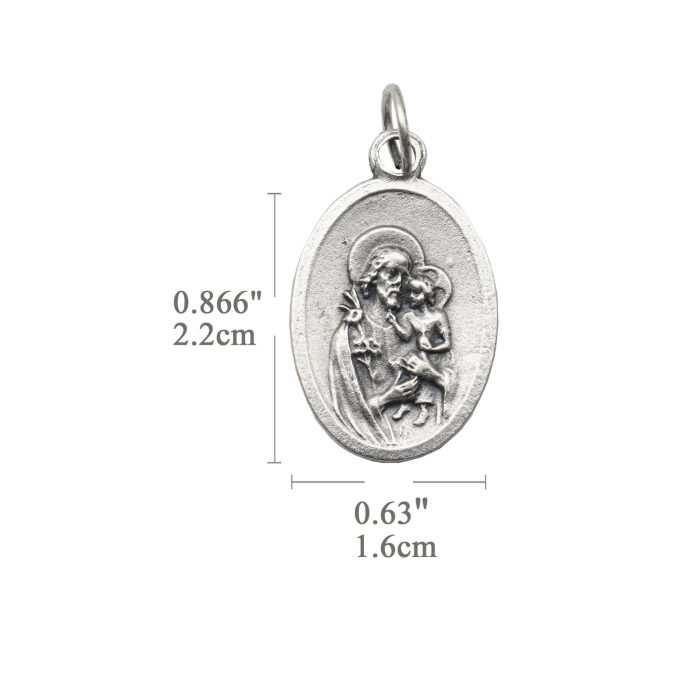 DIY小吊牌-若瑟+方济各和狼-锌合金-镀银-2.2cm - 图片 2