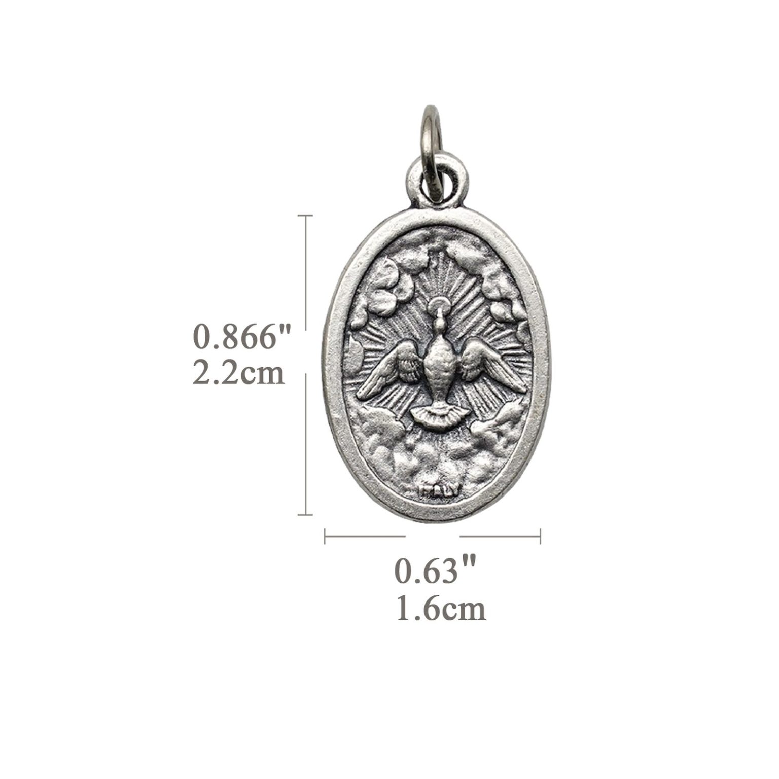 DIY小吊牌-圣神+字-锌合金-镀银-2.2cm
