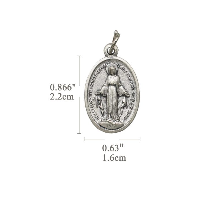 DIY小吊牌-圣母显灵-锌合金-镀银-2.2cm - 图片 2