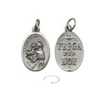 DIY小吊牌-安多尼+圣神和字-锌合金-镀银-2.2cm