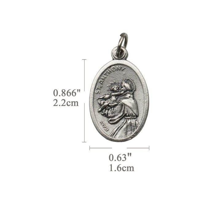 DIY小吊牌-安多尼+圣家-锌合金-镀银-2.2cm - 图片 2