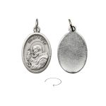 DIY小吊牌-庇护神父-锌合金-镀银-2.2cm