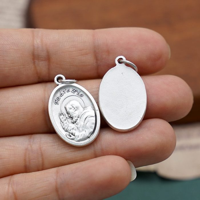 DIY小吊牌-庇护神父-锌合金-镀银-2.2cm - 图片 4
