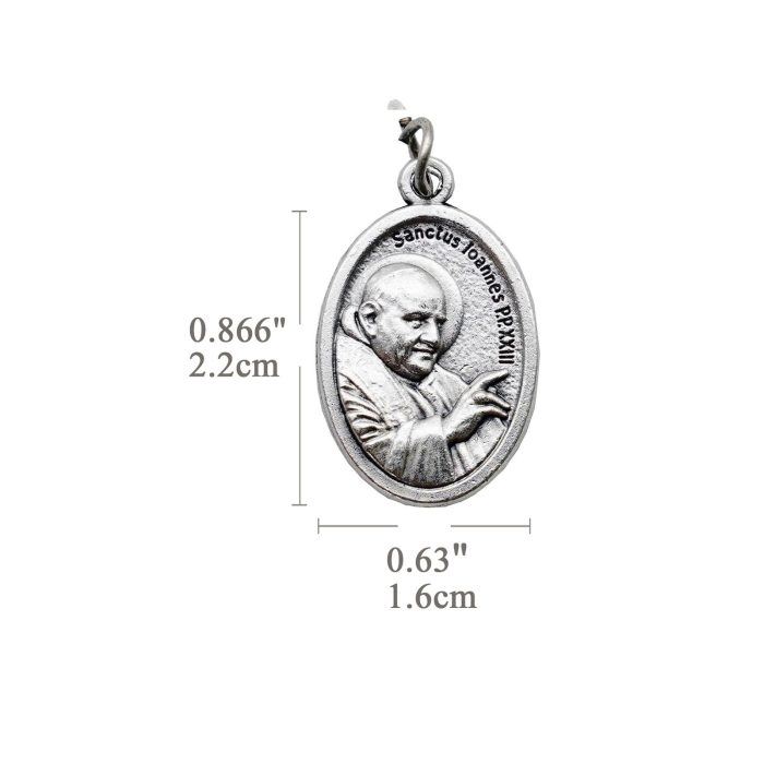 DIY小吊牌-若望保禄二世+Pray For Us-锌合金-2.2x1.6cm - 图片 2