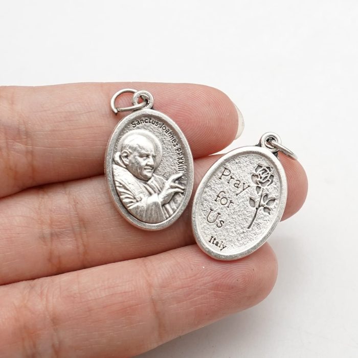 DIY小吊牌-若望保禄二世+Pray For Us-锌合金-2.2x1.6cm - 图片 3