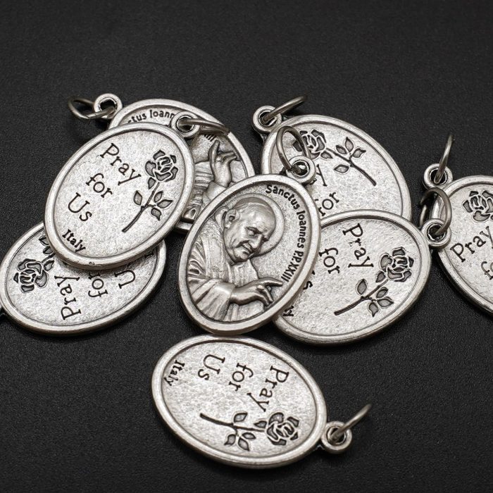 DIY小吊牌-若望保禄二世+Pray For Us-锌合金-2.2x1.6cm - 图片 5