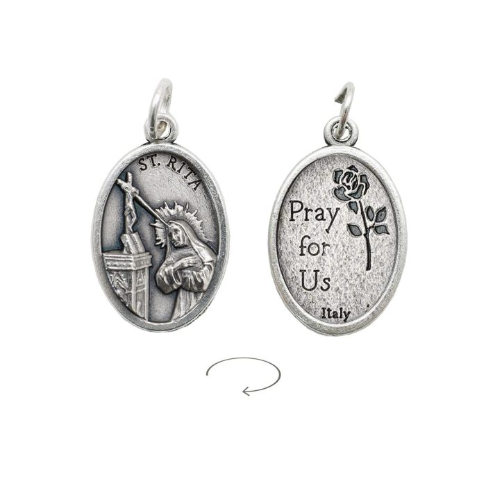 DIY小吊牌-圣妇利达（Saint Rita）-锌合金-2.2x1.6cm