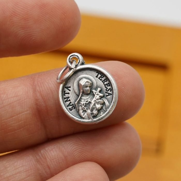 DIY小吊牌-小德兰-锌合金-银色-1.3cm - 图片 3