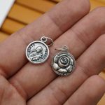 DIY小吊牌-小德兰-锌合金-银色-1.3cm - 图片 4
