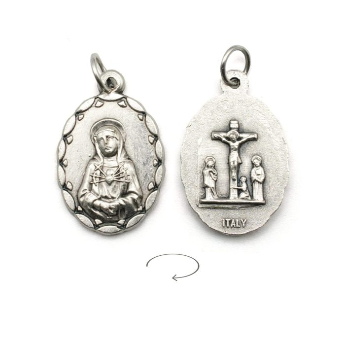 DIY小吊牌-七苦圣母-锌合金-2.3cm