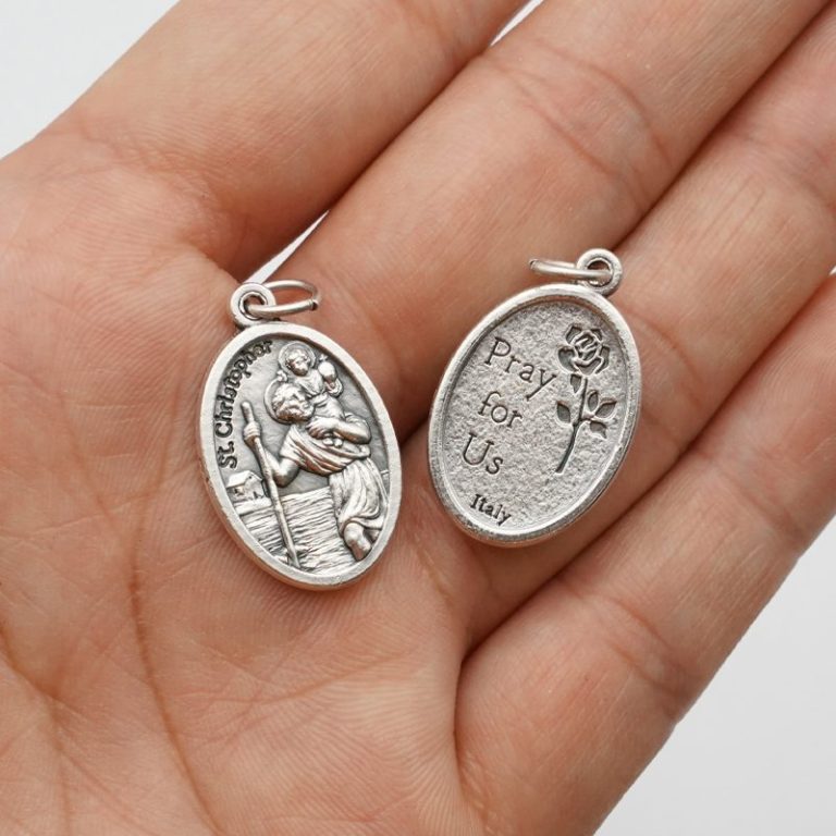 DIY小吊牌-圣基多福为我等祈-锌合金-2.2cm
