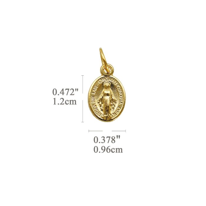DIY小吊牌-显灵圣母-锌合金-金色-1.2cm - 图片 2