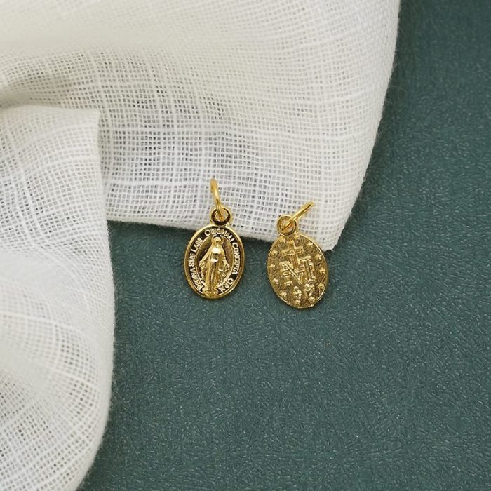 DIY小吊牌-显灵圣母-锌合金-金色-1.2cm - 图片 6