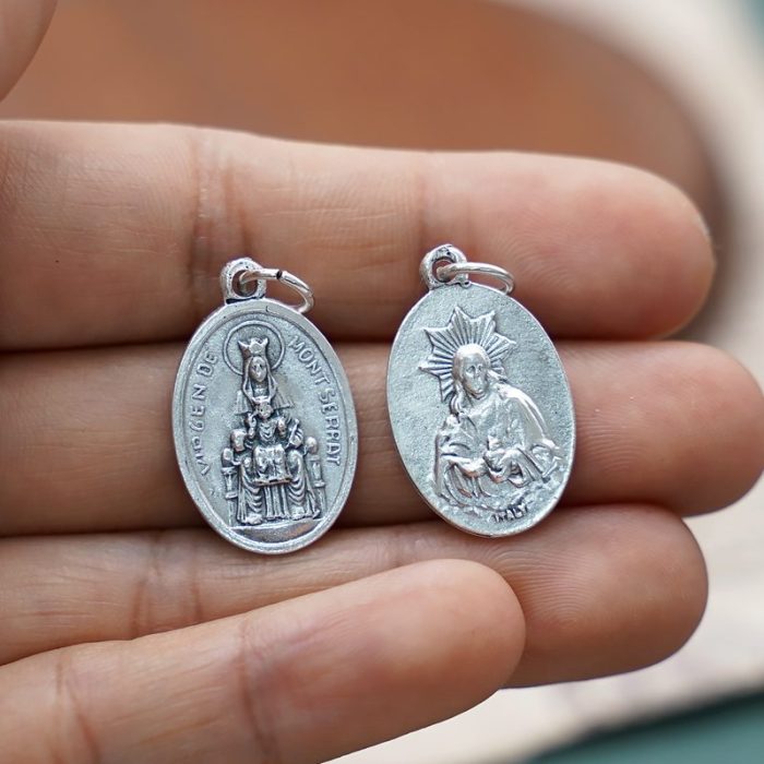 DIY小吊牌-蒙特塞拉特黑圣母+耶稣圣心-锌合金-2.2cm - 图片 5