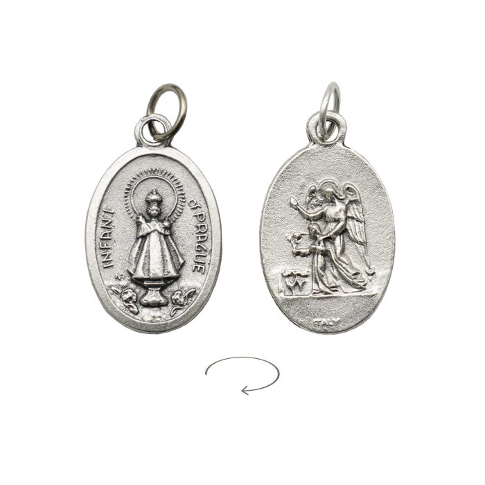 DIY小吊牌-布拉格圣婴+护守天使-锌合金-2.2cm