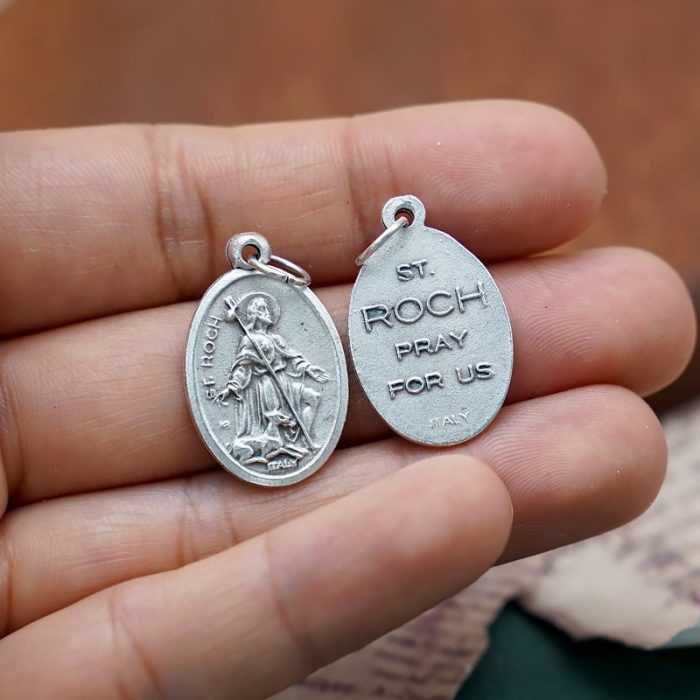 DIY小吊牌-圣罗格+字（为我等祈）-锌合金-2.2cm - 图片 3
