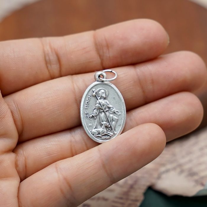 DIY小吊牌-圣罗格+字（为我等祈）-锌合金-2.2cm - 图片 4