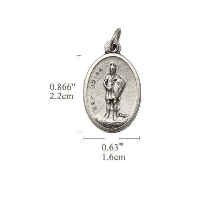 DIY小吊牌-圣弗洛里安+字-锌合金-2.2cm - 图片 2