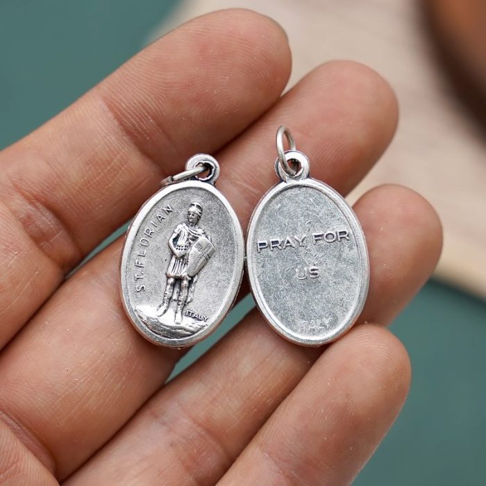 DIY小吊牌-圣弗洛里安+字-锌合金-2.2cm - 图片 4