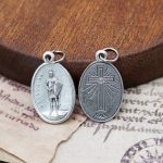 DIY小吊牌-圣弗洛里安+十字架-锌合金-镀银-2.2cm - 图片 5