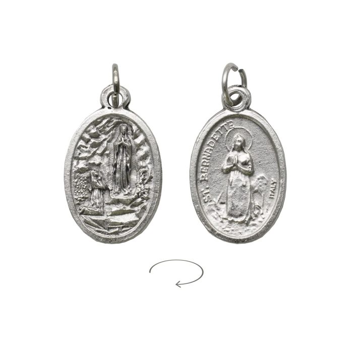 DIY小吊牌-露德+伯尔纳德-锌合金-镀银-2.2cm