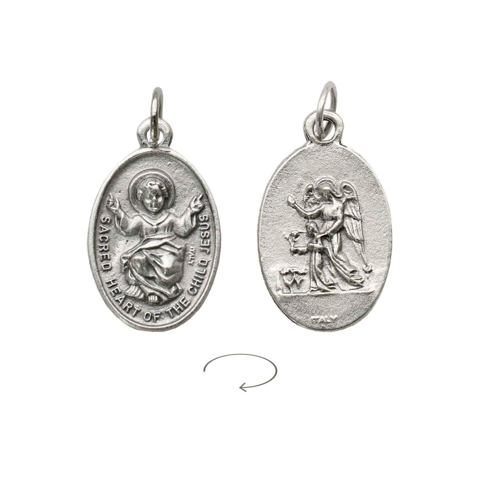 DIY小吊牌-小耶稣+护守天使-锌合金-2.2cm