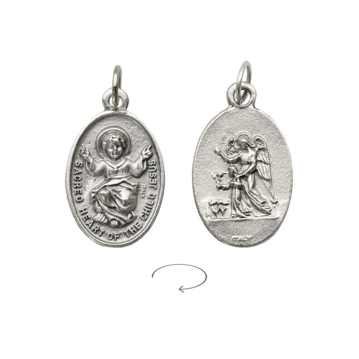 DIY小吊牌-小耶稣+护守天使-锌合金-2.2cm