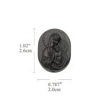 DIY双通-圣母抱耶稣-椭圆形-黑檀木-2.6cm - 图片 2