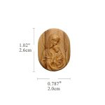 DIY双通-圣母抱耶稣-椭圆形-橄榄木-2.6cm - 图片 2