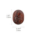 DIY双通-圣母抱耶稣-椭圆形-紫檀木-2.6cm - 图片 2