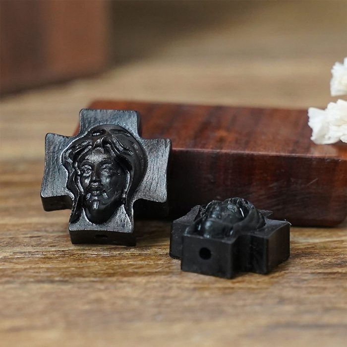 DIY双通-耶稣头像-方形十字-黑檀木-2.0/2.4cm - 图片 6