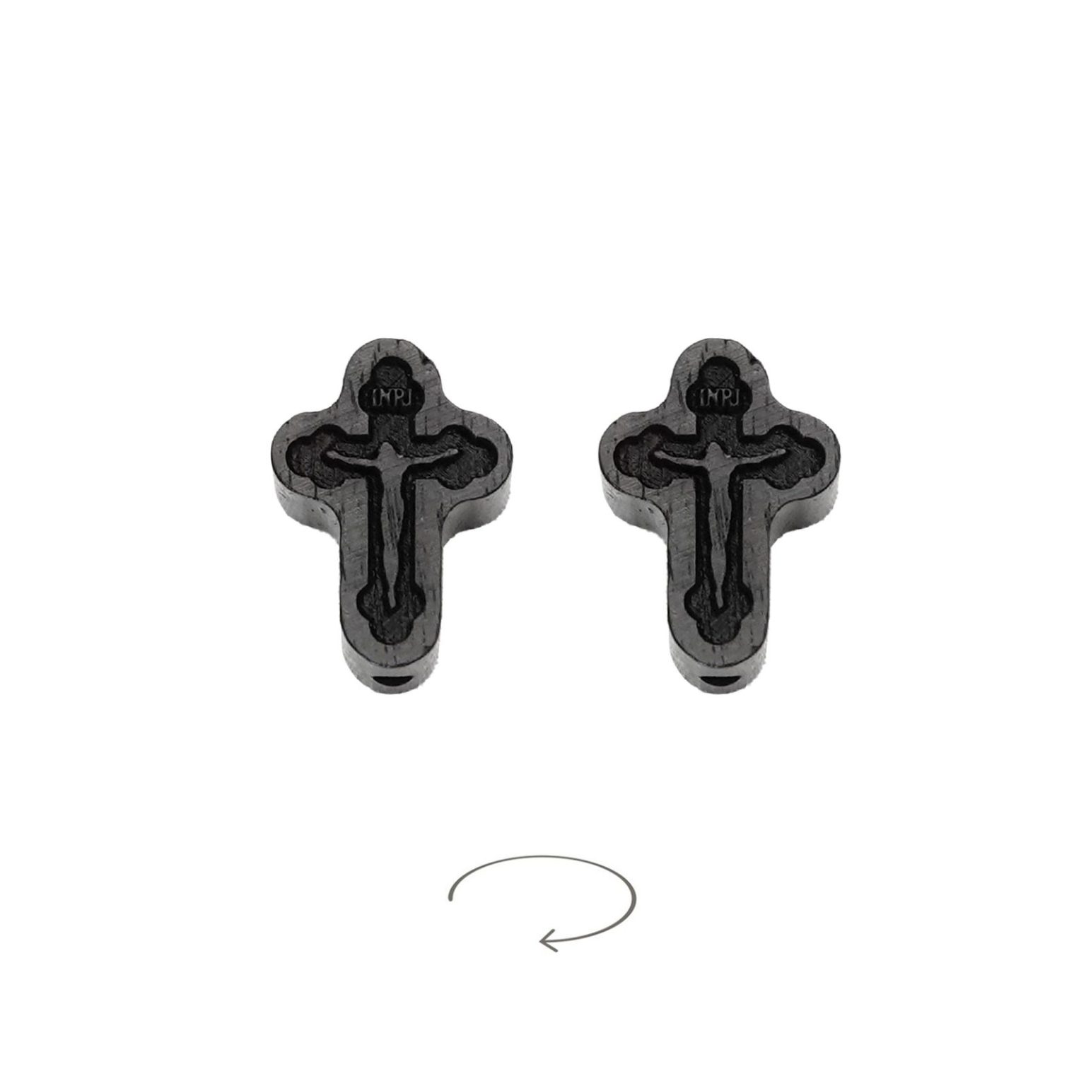 DIY双通-十字架-激光雕刻凹凸-黑檀木-1.7cm