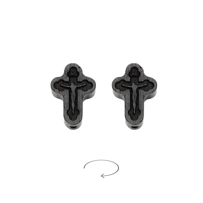 DIY双通-十字架-激光雕刻凹凸-黑檀木-1.7cm
