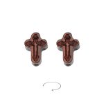 DIY双通-十字架-激光雕刻凹凸-紫檀木-1.7cm