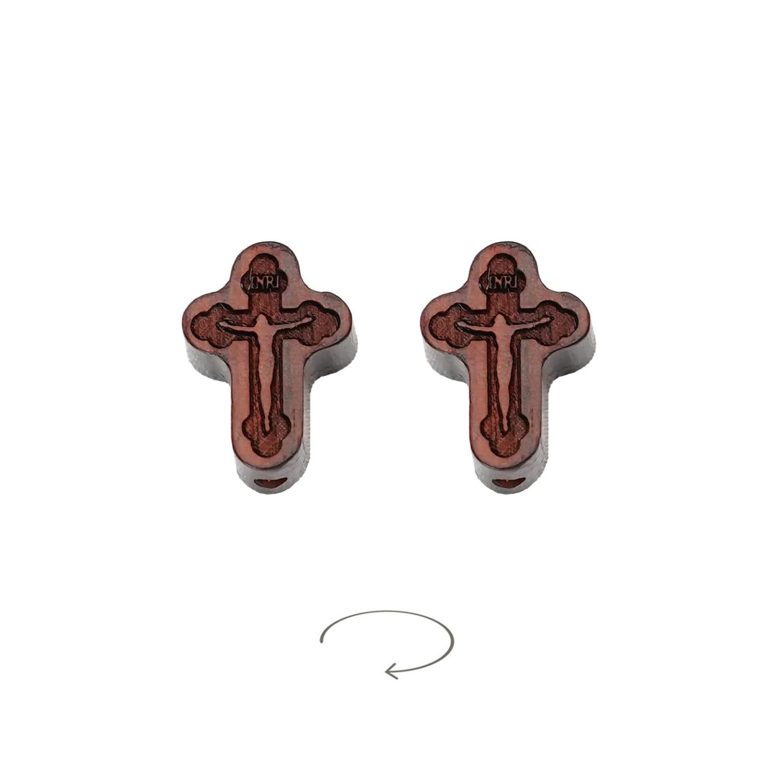 DIY双通-十字架-激光雕刻凹凸-紫檀木-1.7cm