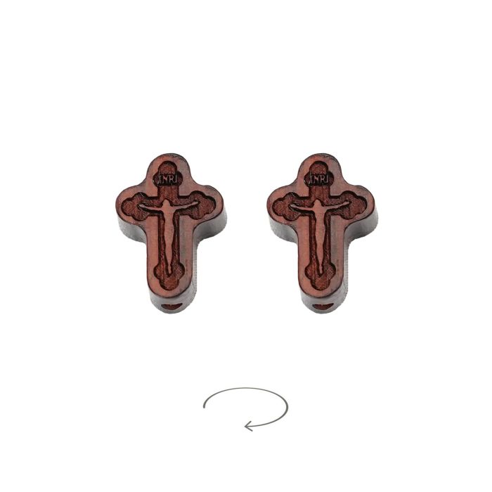 DIY双通-十字架-激光雕刻凹凸-紫檀木-1.7cm