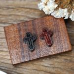 DIY双通-十字架-激光雕刻凹凸-紫檀木-1.7cm - 图片 3