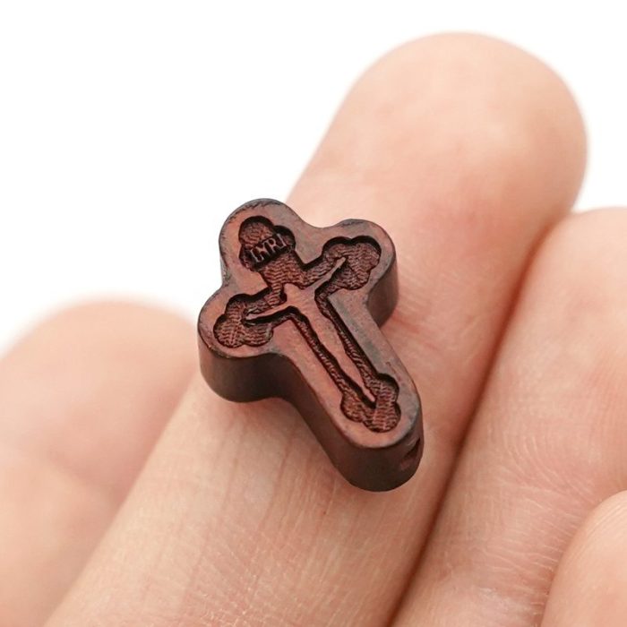 DIY双通-十字架-激光雕刻凹凸-紫檀木-1.7cm - 图片 5