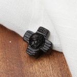 DIY双通-耶稣头像-圆角-黑檀木-2.4cm - 图片 3