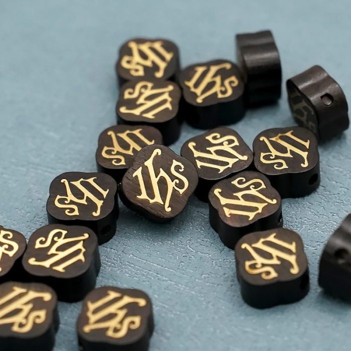 DIY双通-IHS-十字架-黄铜嵌木-黑檀木-1.2cm - 图片 4
