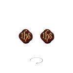 DIY双通-IHS-十字架-黄铜嵌木-紫檀木-1.2cm