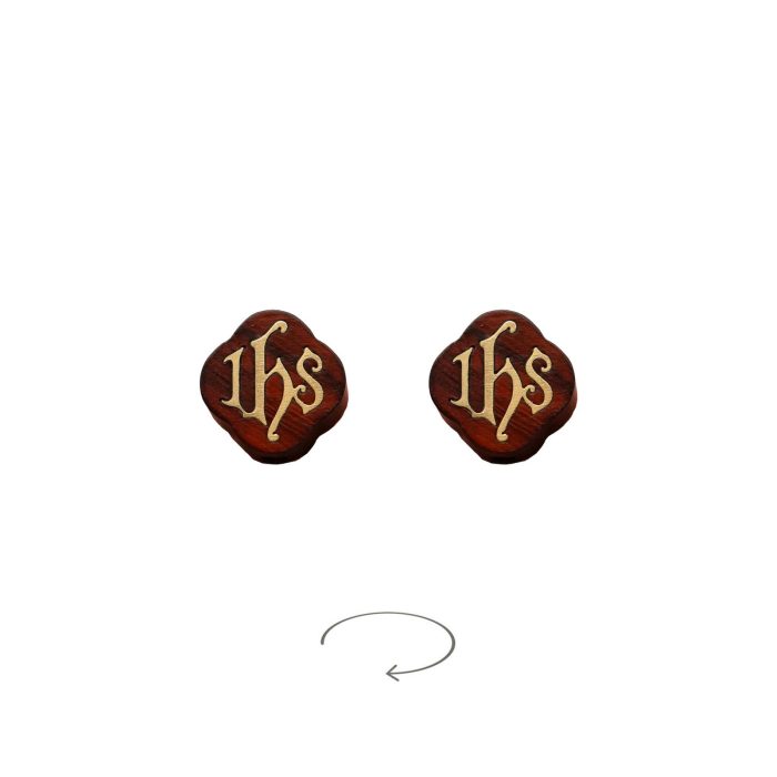 DIY双通-IHS-十字架-黄铜嵌木-紫檀木-1.2cm