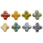 DIY双通-陶瓷花釉十字架-2.2cm