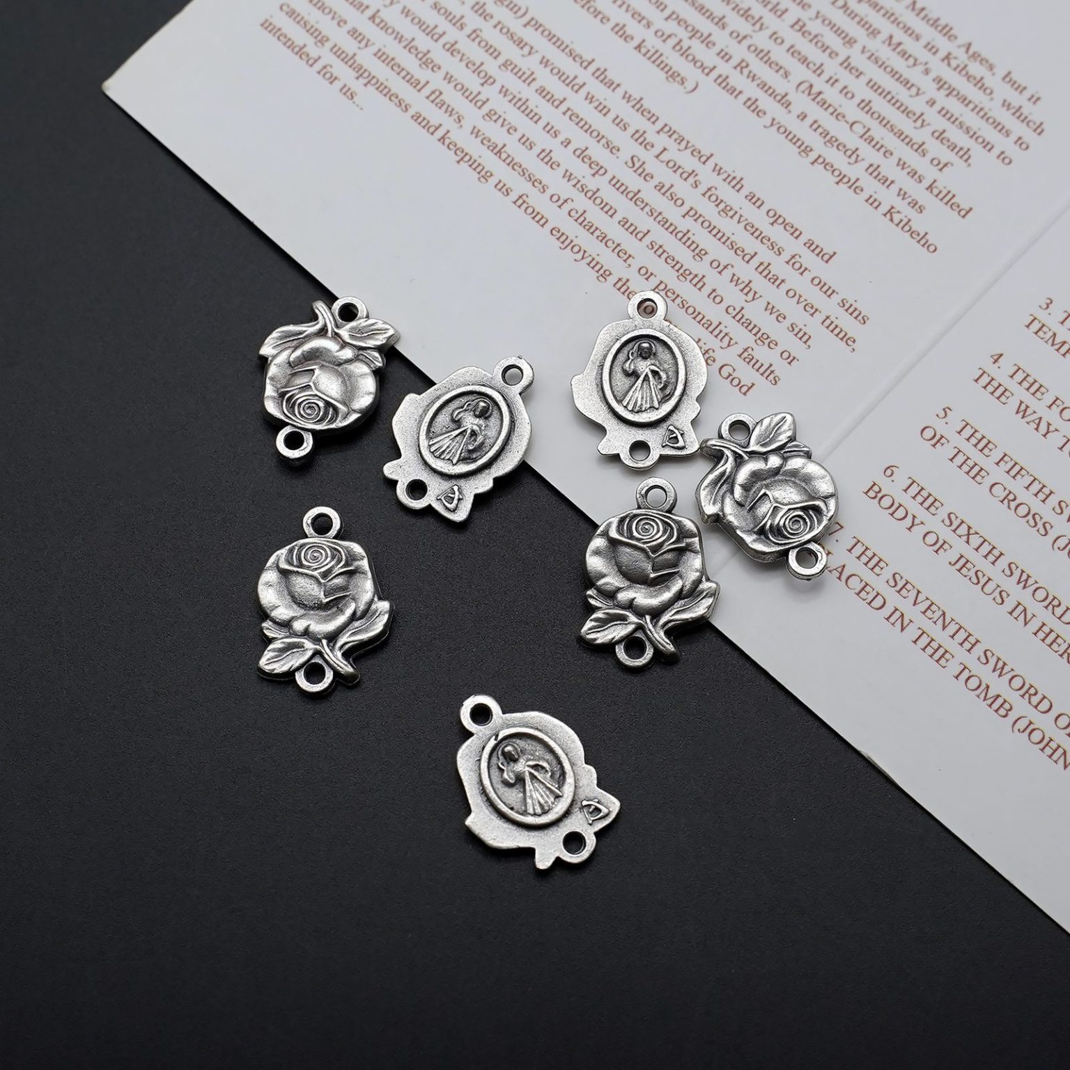 DIY双通-玫瑰花天主经-上主慈悲-1.4cm