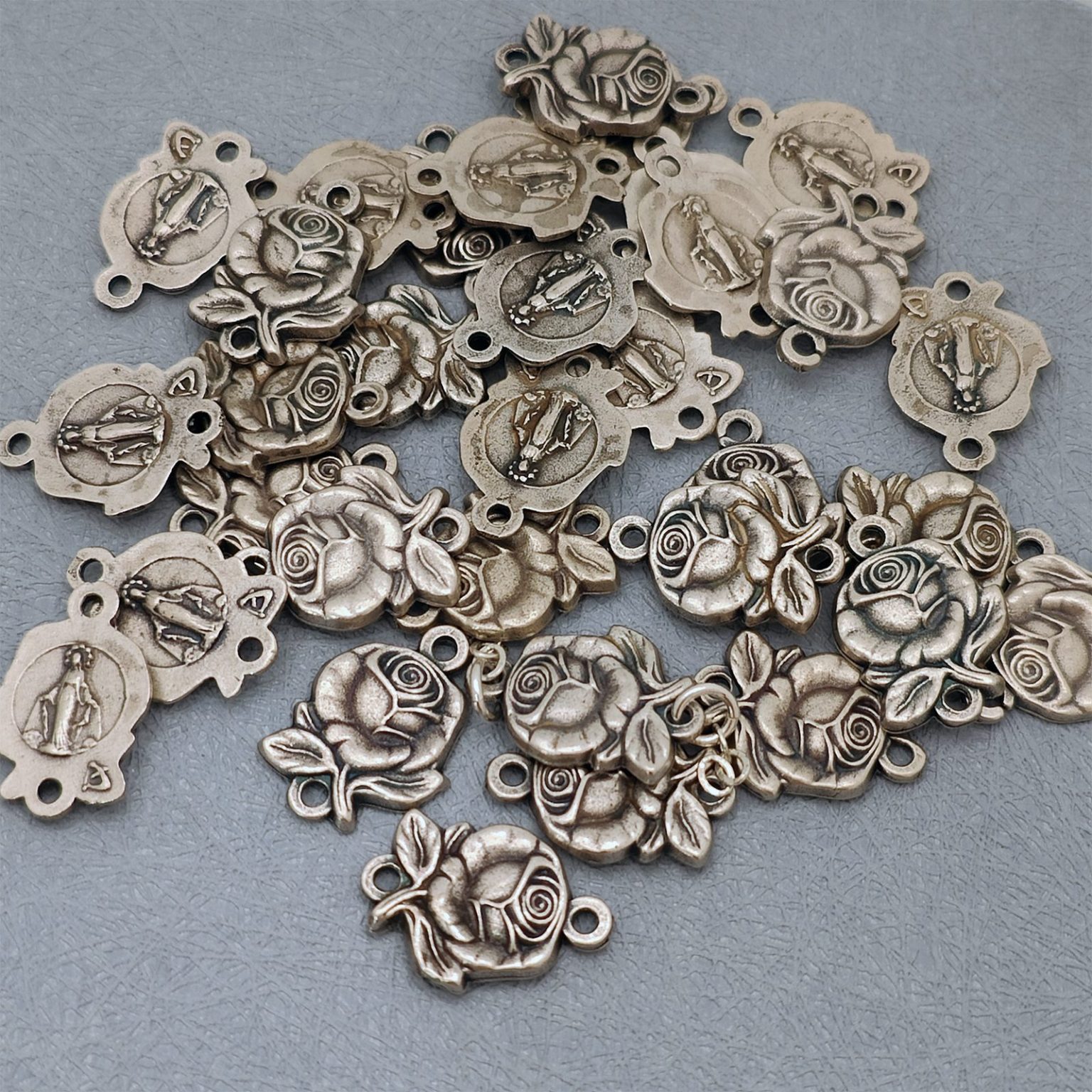 【捡漏】DIY双通-玫瑰花天主经-无染原罪圣母-1.4cm