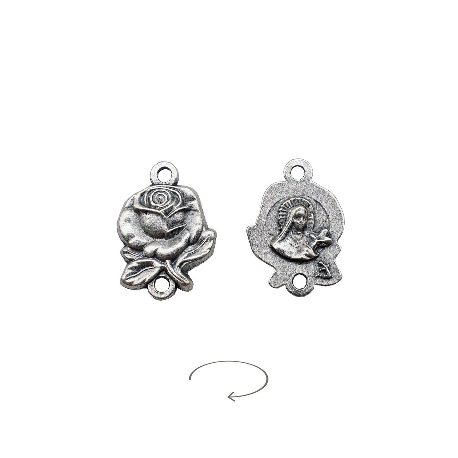 IC03P029 DIY双通-玫瑰花天主经-小德兰-1.4cm - 图片 1