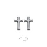 DIY双通-十字架-普通款-锌合金-镀银-1.6cm
