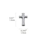 DIY双通-十字架-普通款-锌合金-镀银-1.6cm - 图片 2