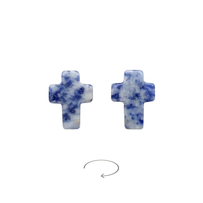 DIY双通-十字架-蓝点-1.6x1.2cm
