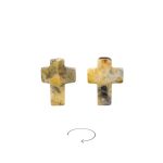 DIY双通-十字架-疯狂玛瑙-1.6x1.2cm